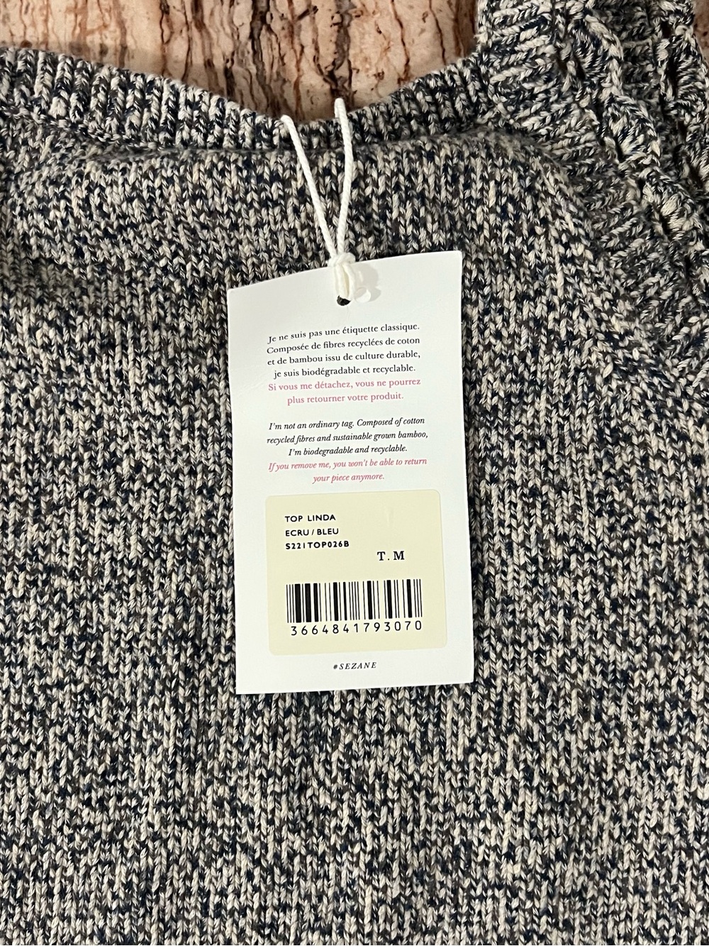 Sézane Grey Marled Knit Tank